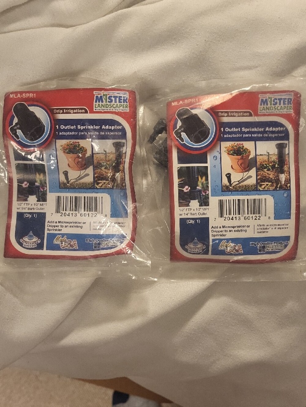 Lot of 2 Quick Sprinkler Adapter new sealed drip irrigation 1/2 ftp x 1/2 mpt w